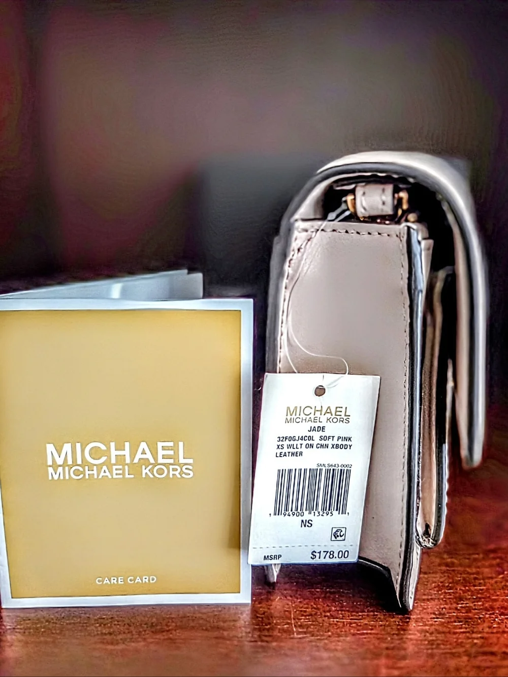 Michael Kors Pale Pink Leather Crossbody with Gold Accent - Picture 7 of 7